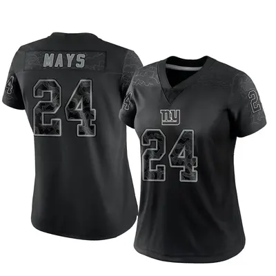 Women's Limited Willie Mays New York Giants Black Reflective Jersey